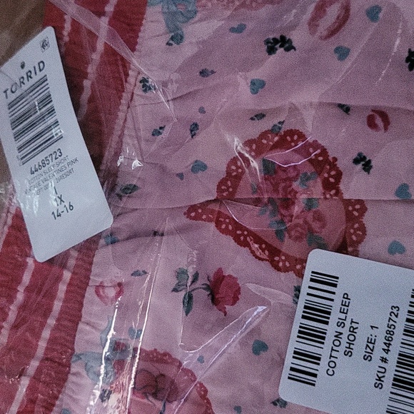 NWT Torrid 1x 14 16 Pink Heart Print Sleepwear Set Valentines Day Pajamas - Picture 12 of 12